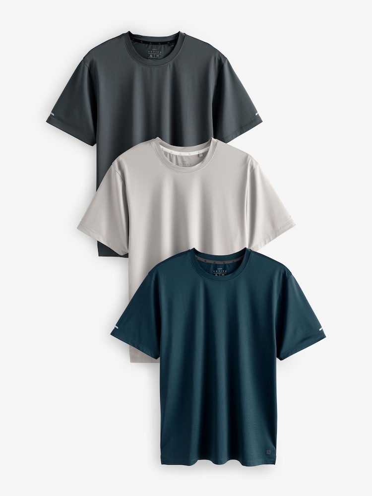 Ardoise/bleu sarcelle/gris - Lot de 3 t-shirts texturés Active Gym and Training - Image 1 de 15