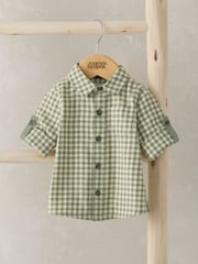 Mamas & Papas Green Check 100% Cotton Shirt - Image 1 of 2