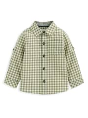 Mamas & Papas Green Check 100% Cotton Shirt - Image 2 of 2