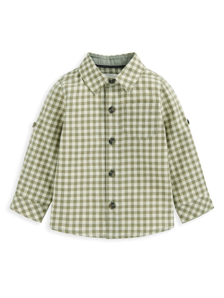 Mamas & Papas Green Check 100% Cotton Shirt - Image 2 of 2