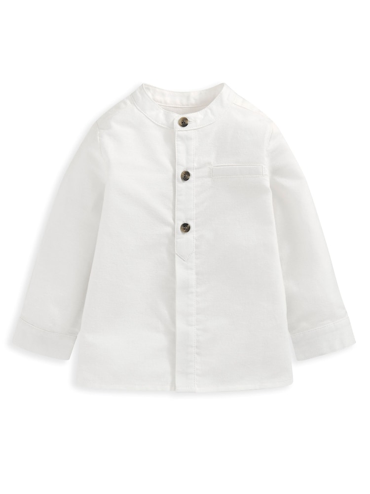 Camisa blanca elegante de algodón 100 % con cuello mao de Mamas & Papas - Imagen 2 de 3 Camisa blanca elegante de algodón 100 % con cuello mao de Mamas & Papas - Imagen 2 de 3