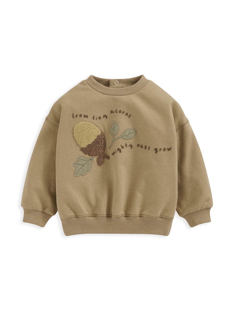 Mamas & Papas Acorn Placement Brown Sweatshirt - Image 2 of 3