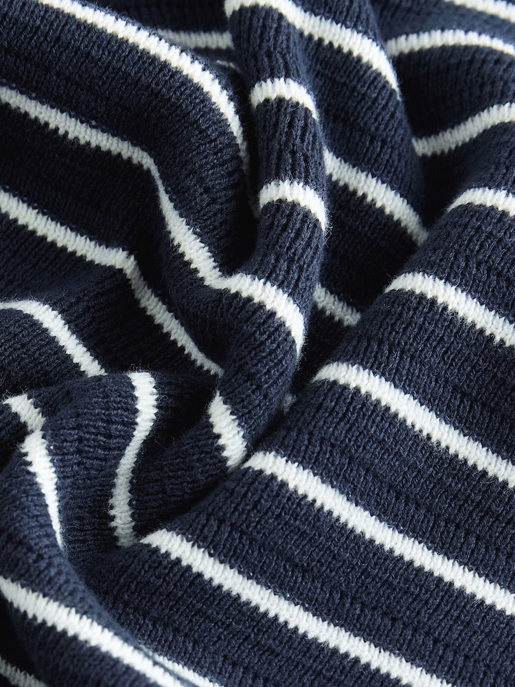 Navy/White Polo Short Sleeve Trophy Neck 100% Cotton Jumper (3-16yrs) - Image 3 of 4
