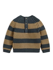 Mamas & Papas modra Chunky Knitted črtast; progast pulover - Slika 3 iz 3