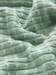 Mineral Green Short Sleeve Knitted Button Through 100% Cotton Polo Shirt (3-16yrs) - Image 4 of 4