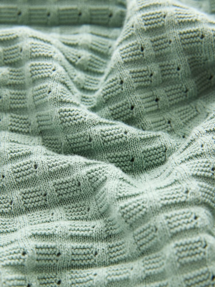 Mineral Green Short Sleeve Knitted Button Through 100% Cotton Polo Shirt (3-16yrs) - Image 4 of 4