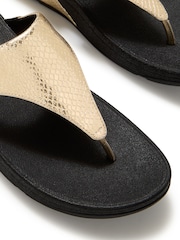 FitFlop Gold Lulu Metallic Snake Toe-Post Sandals - Image 4 of 4