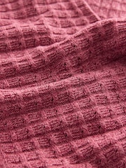 Burgundy Red Short Sleeve Knitted Button Through 100% Cotton Polo Shirt (3-16yrs) - Image 4 of 4