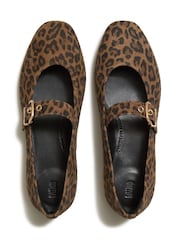 FitFlop Brown Delicato Suede Leopard Mary Janes Shoes - Image 5 of 6