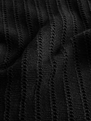 Black Button Through Short Sleeve Knitted Polo Shirt (3-16yrs) - Image 7 of 7