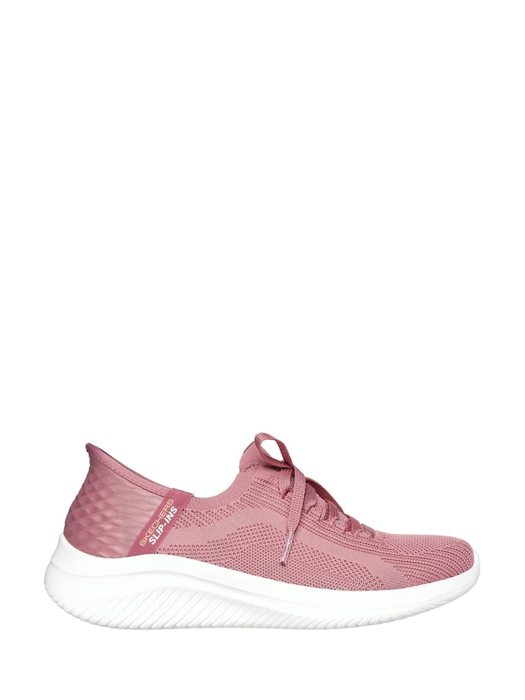 Skechers Pink Wide Fit Slipins Ultra Flex 3.0 Brilliant Path Trainers - Image 1 of 5