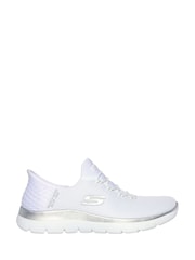 Skechers White Wide Fit Slip-ins Summits Diamond Dream Trainers - Image 1 of 5