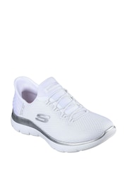 Skechers White Wide Fit Slip-ins Summits Diamond Dream Trainers - Image 3 of 5