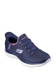 Skechers Blue Wide Fit Slip-ins Summits Diamond Dream Trainers - Image 3 of 5