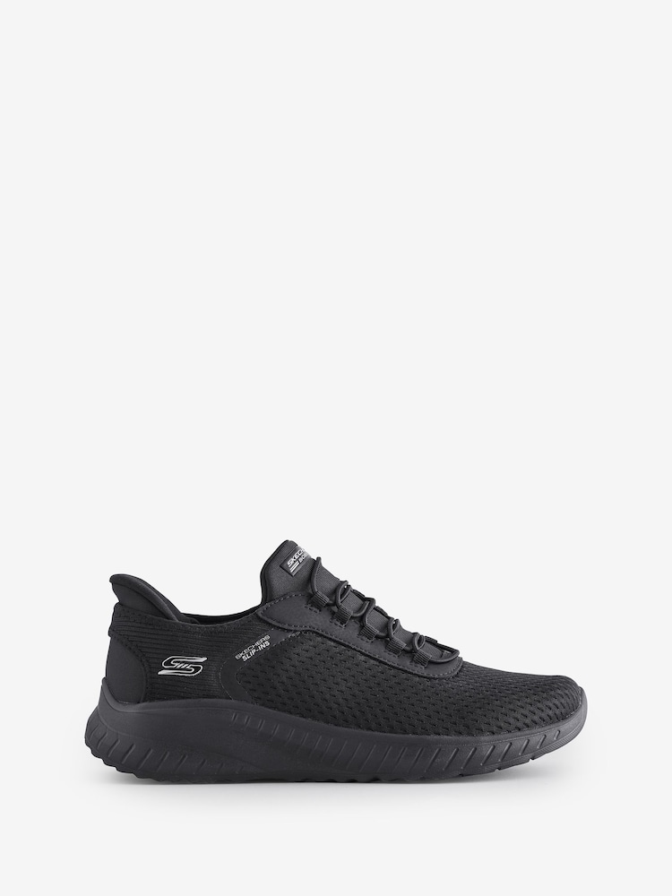 Skechers Black Wide Fit Slip-Ins: BOBS Sport Squad Chaos Trainers - Image 1 of 6