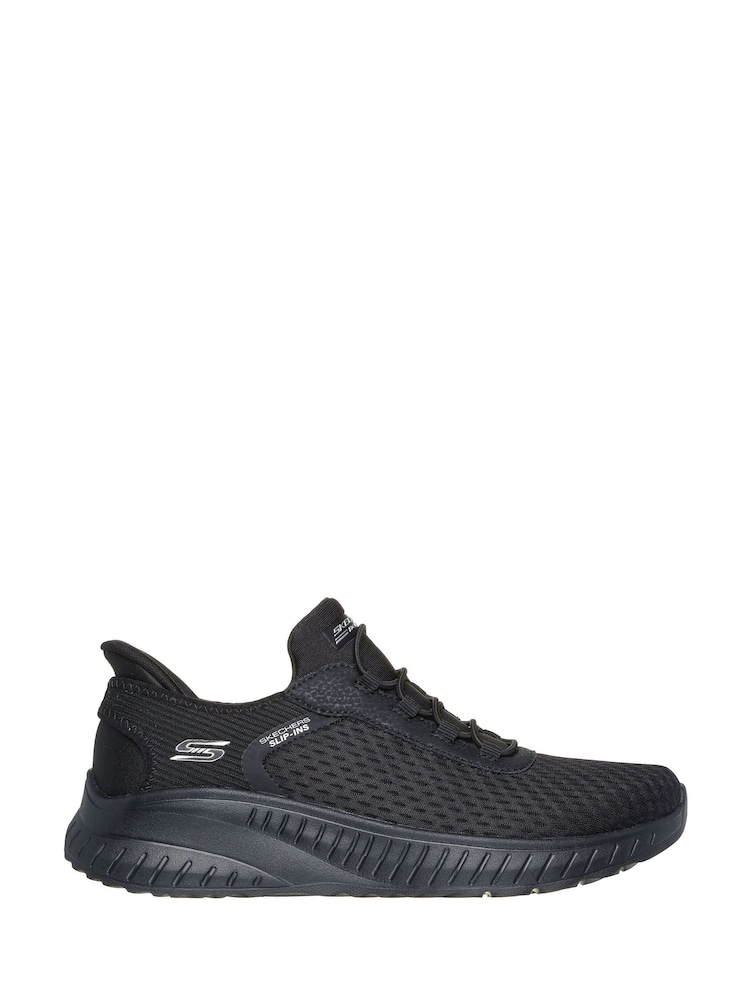 Skechers Black Wide Fit Slip-Ins: BOBS Sport Squad Chaos Trainers - Image 2 of 6