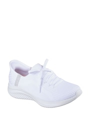 Skechers White Wide Fit Slipins Ultra Flex 3.0 Brilliant Path Trainers - Image 2 of 5