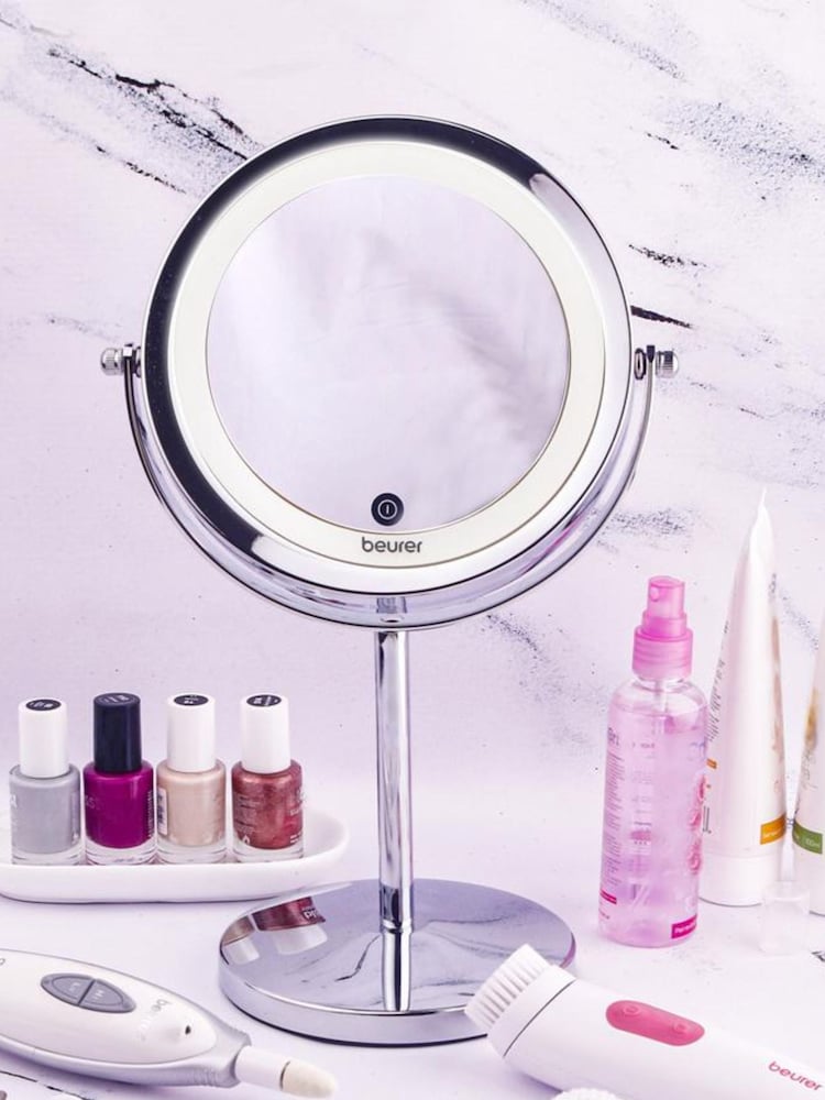 Beurer Silver Tone Illuminated Cosmetic Mirror BS55 - Image 1 of 3