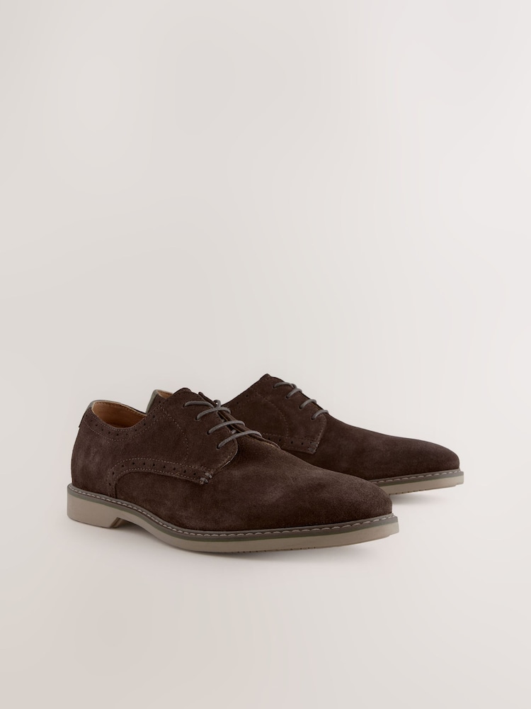 Brown Smart Casual Derby Shoes - Image 1 of 6