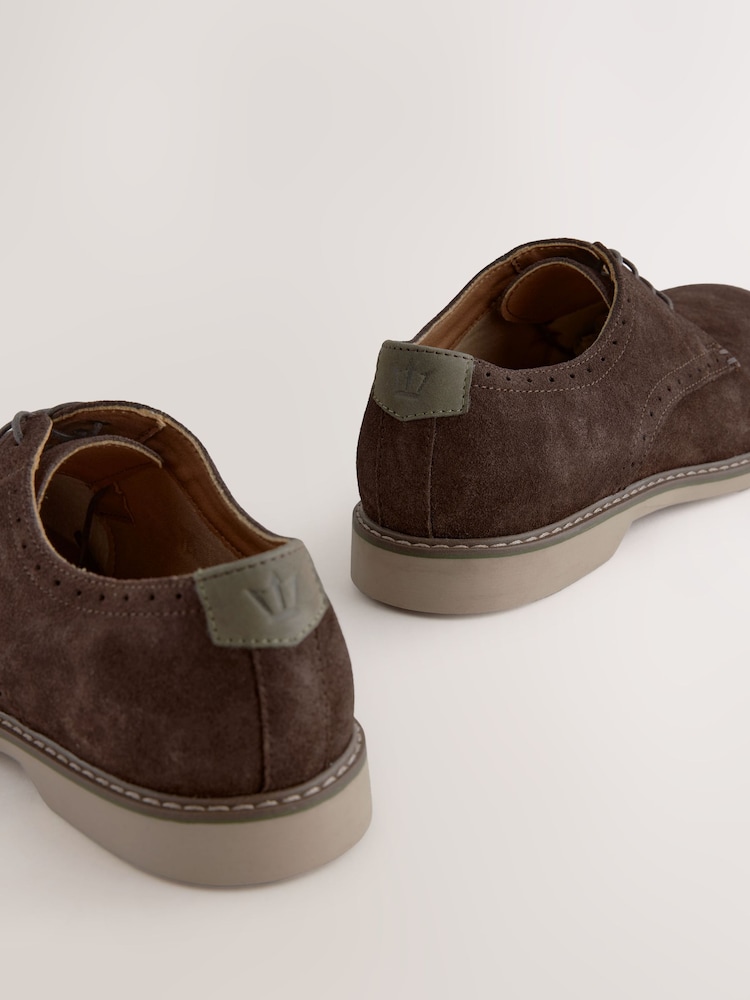 Brown Smart Casual Derby Shoes - Image 3 of 6