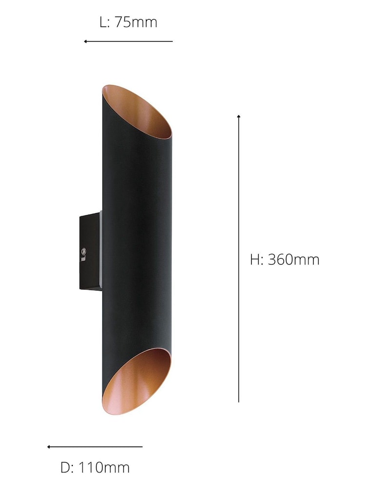 Eglo Black/Copper Agolada Outdoor Wall Light - Image 3 of 3