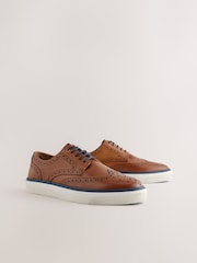 Tan Brown Cupsole Brogue Shoes - Image 1 of 5