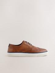 Tan Brown Cupsole Brogue Shoes - Image 2 of 5