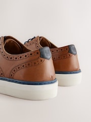 Tan Brown Cupsole Brogue Shoes - Image 5 of 5