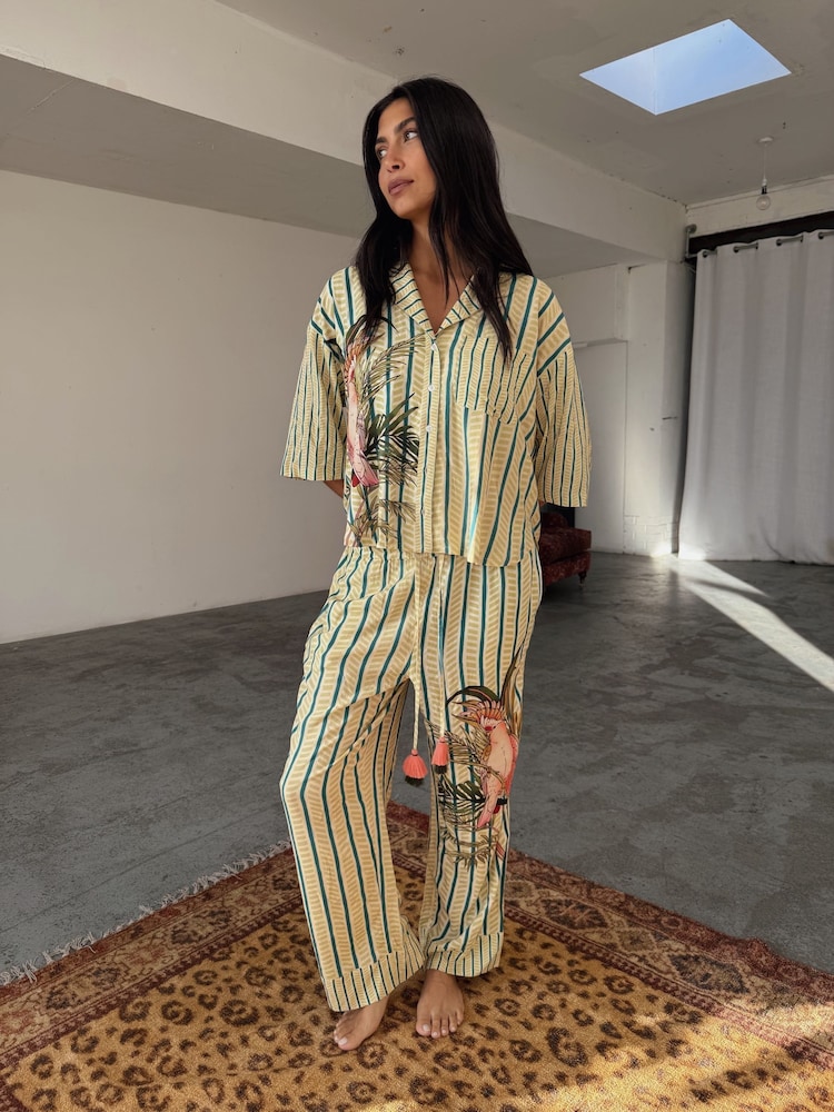 Never Fully Dressed Green Toucan Viscose Pyjama Set - Image 2 of 4