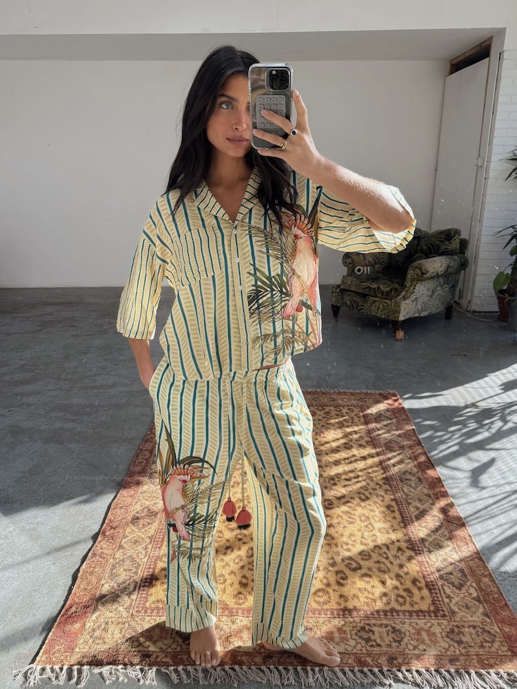 Never Fully Dressed Green Toucan Viscose Pyjama Set - Image 4 of 4