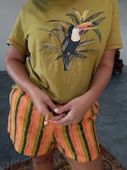 Never Fully Dressed Green Toucan Pyjamas Shorts Set - Image 3 of 3
