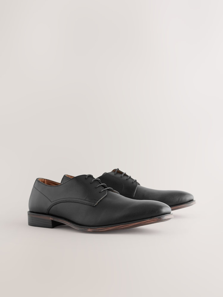 Black Saffiano Leather Derby Shoes - Image 1 of 5