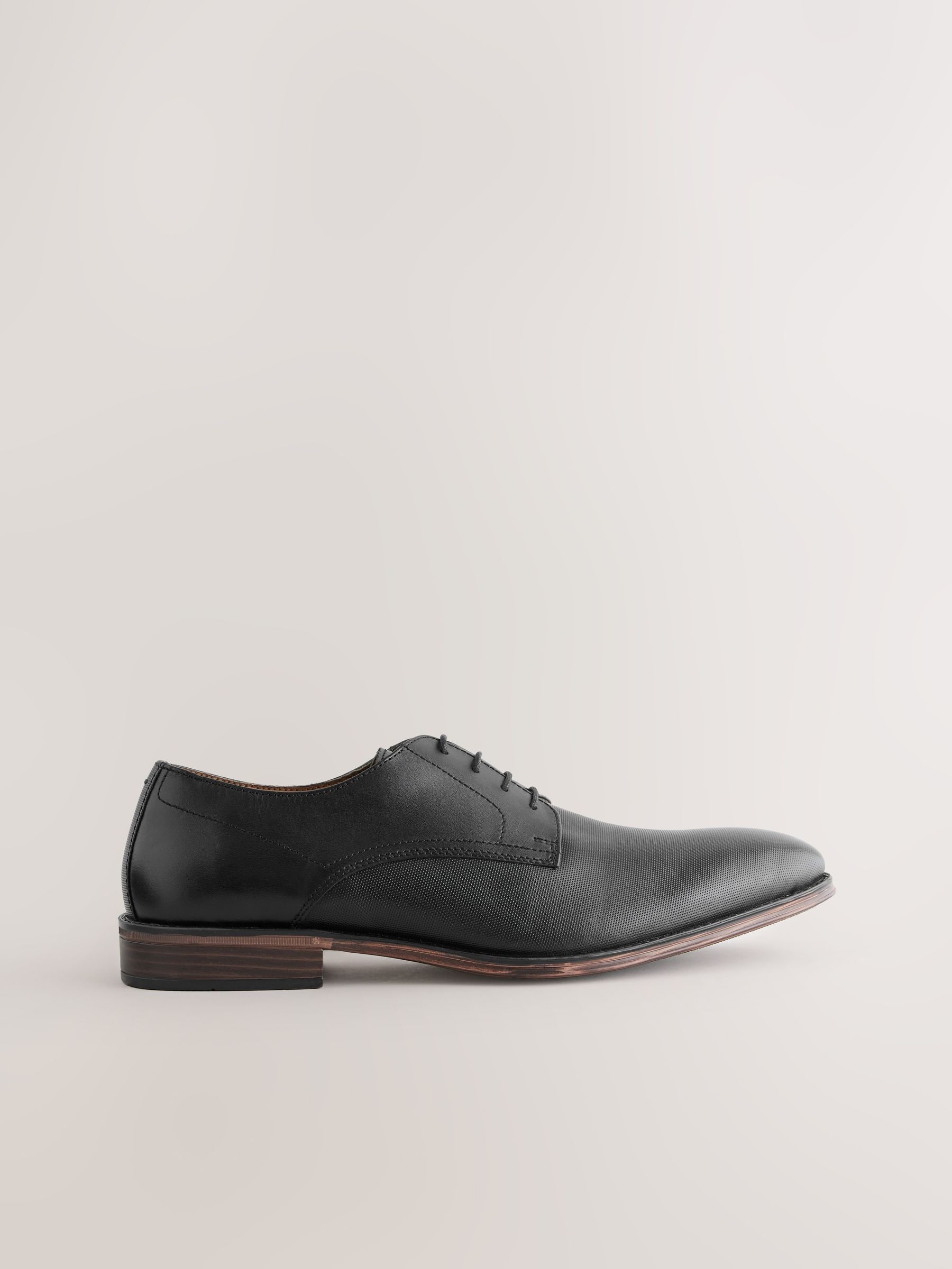 Buy Black Saffiano Leather Derby Shoes from Next USA