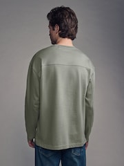 Green EDIT Relaxed Fit Long Sleeve Heavyweight 100% Cotton T-Shirt - Image 2 of 6