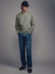 Green EDIT Relaxed Fit Long Sleeve Heavyweight 100% Cotton T-Shirt - Image 3 of 6