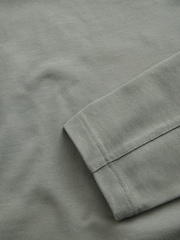 Green EDIT Relaxed Fit Long Sleeve Heavyweight 100% Cotton T-Shirt - Image 6 of 6