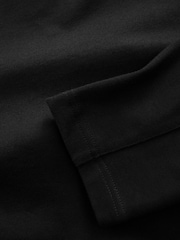 Black EDIT Relaxed Fit Long Sleeve Heavyweight 100% Cotton T-Shirt - Image 8 of 8