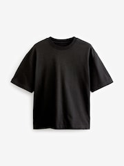 Black EDIT Cropped Fit Heavyweight 100% Cotton T-Shirt - Image 5 of 7