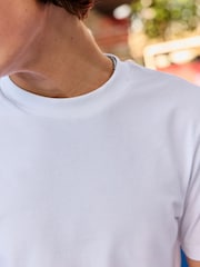 White EDIT Cropped Fit Heavyweight 100% Cotton T-Shirt - Image 4 of 7