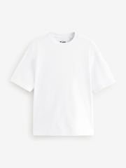 White EDIT Cropped Fit Heavyweight 100% Cotton T-Shirt - Image 5 of 7