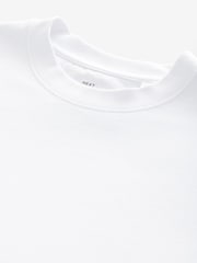 White EDIT Cropped Fit Heavyweight 100% Cotton T-Shirt - Image 6 of 7