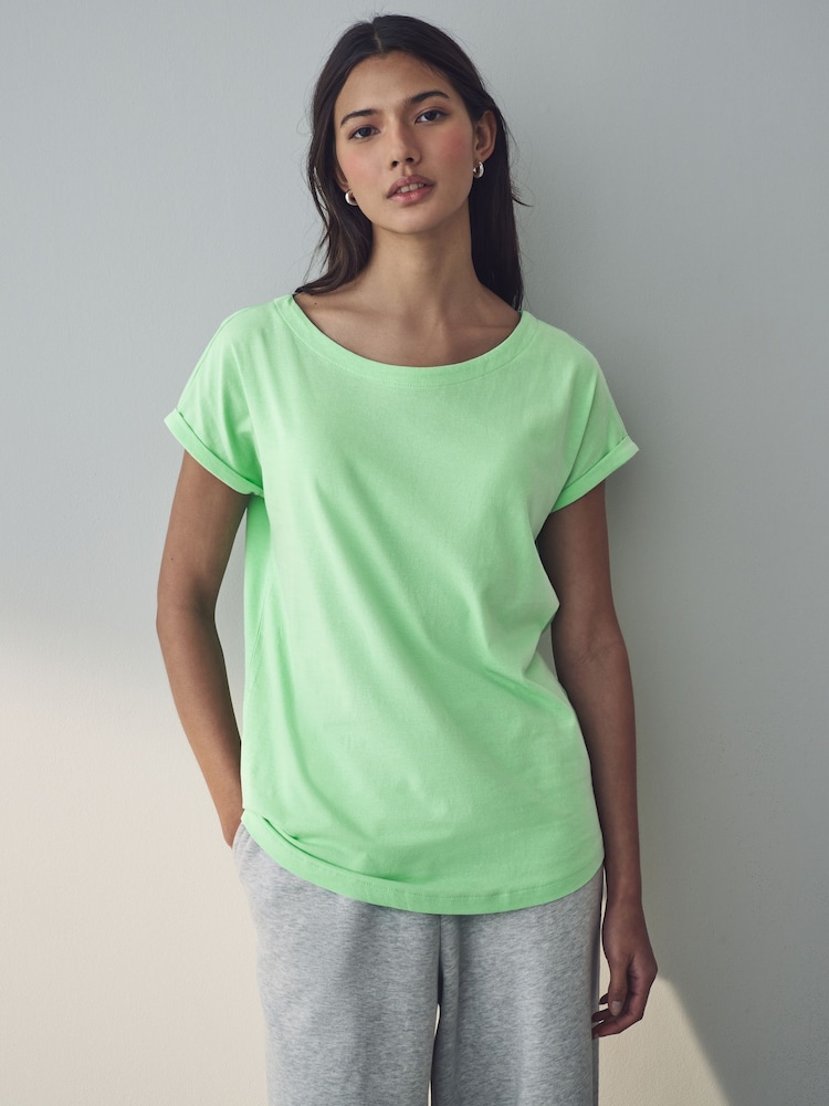 Verde - Camiseta con mangas casquillo - Imagen 1 de 7 Verde - Camiseta con mangas casquillo - Imagen 1 de 7