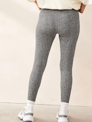 Marl gris - Côtelé sans couture Taille haute Leggings - Image 3 of 6