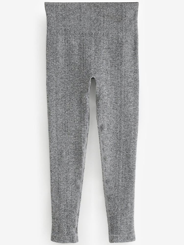 Marl gris - Côtelé sans couture Taille haute Leggings - Image 5 of 6