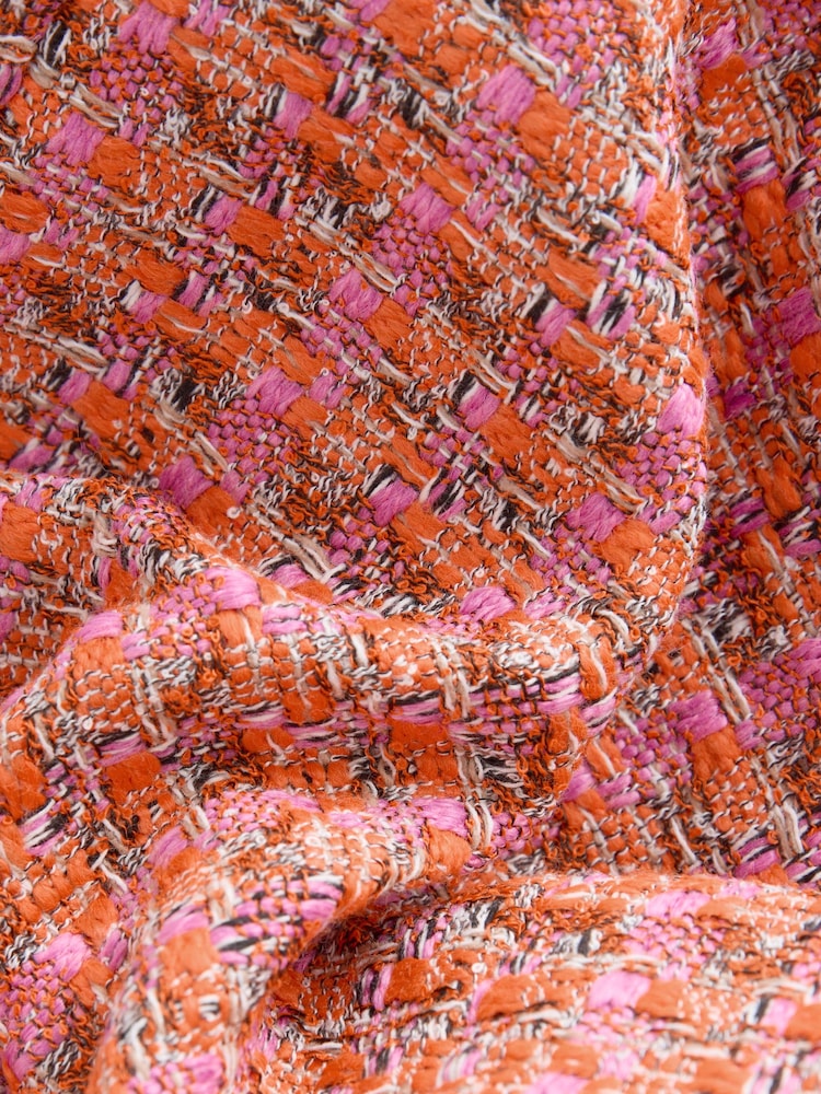 Rose/Orange - Veste en boucle texturée sans col - Image 8 of 11
