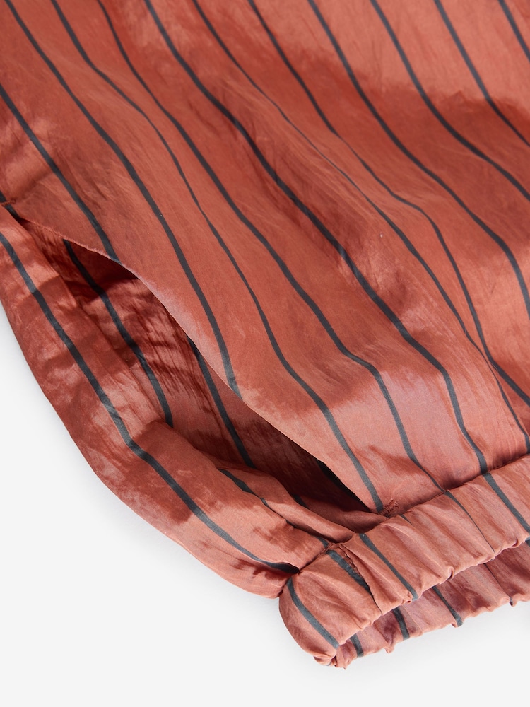 Rust Brown Striped Elasticated Waist Wide Leg Trousers - Image 9 of 9