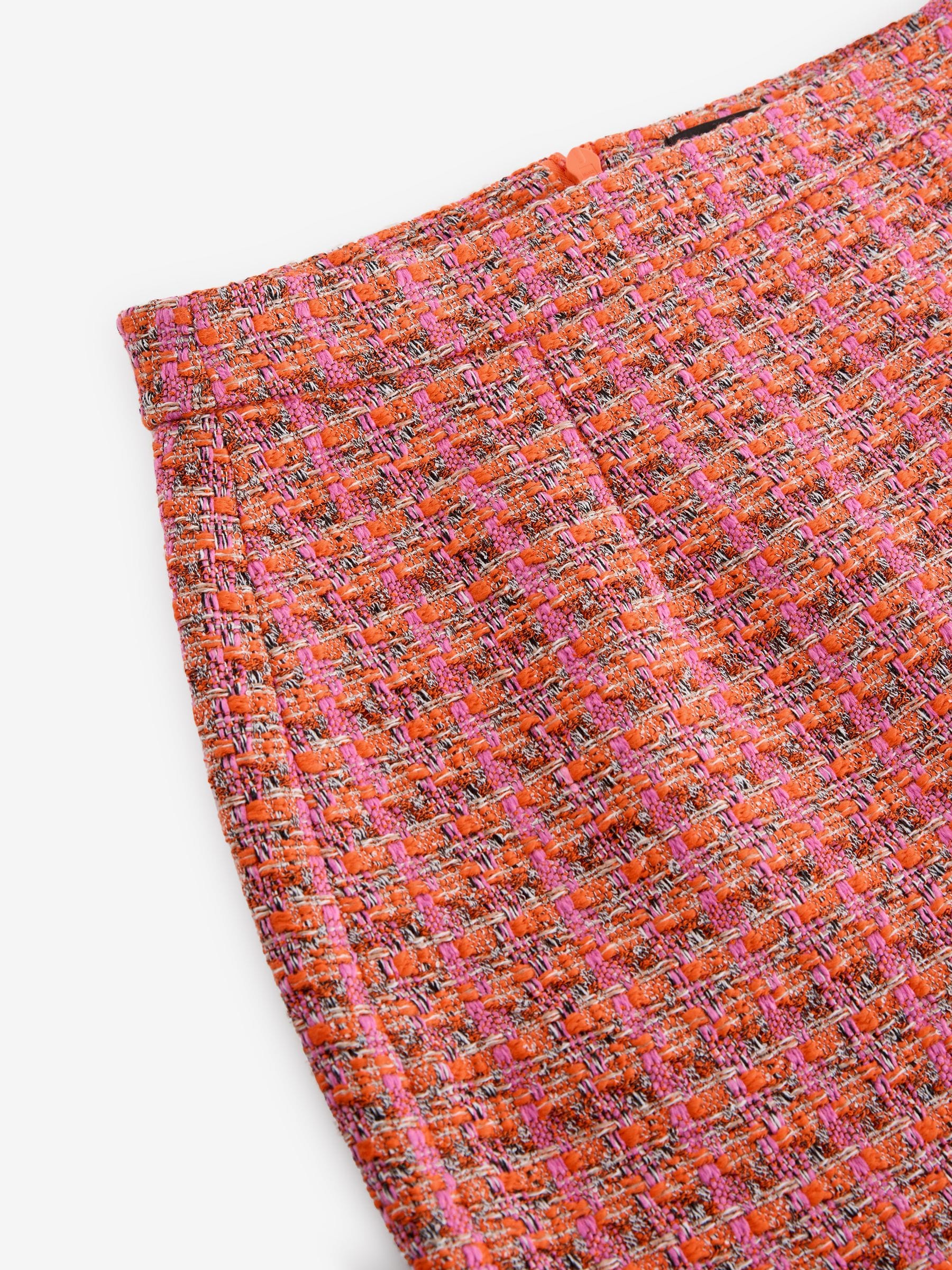 Buy Pink/Orange Boucle Textured Checked Mini Skirt from Next USA Buy Pink/Orange Boucle Textured Checked Mini Skirt from Next USA