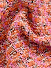 Pink/Orange Boucle Textured Checked Mini Skirt - Image 6 of 6