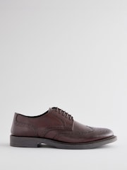 Brown Leather Brogue Shoes - Image 2 of 6