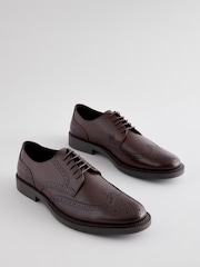Brown Leather Brogue Shoes - Image 3 of 6